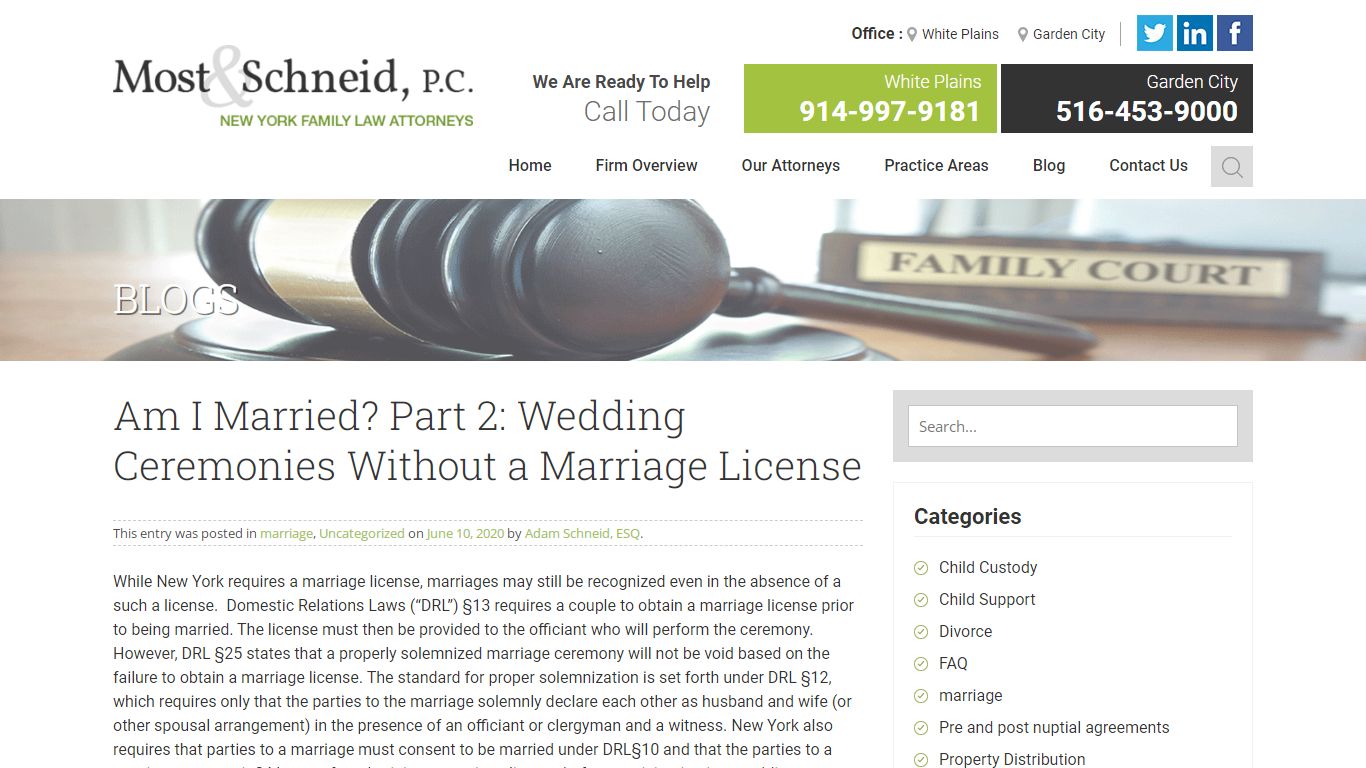 Am I Married? Part 2: Wedding Ceremonies Without a Marriage License